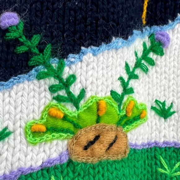 Vintage Fairy Tales on Parade 1989 Cardigan Sweater Ole Mac Donalds Farm Toddler - Picture 4 of 9